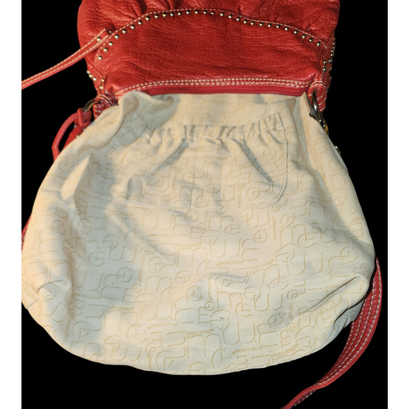 Marc Ecko Red Studded Faux Leather 90s Style Shoulder Bag - Picture 3 of 9